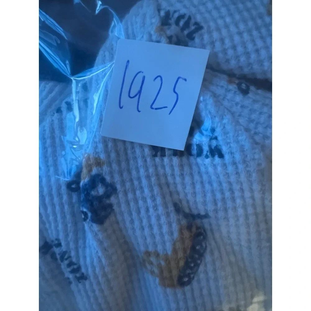 VTG Y2K Just One Year Carter's Sleeper Baby 18M White Construction Waffle Knit